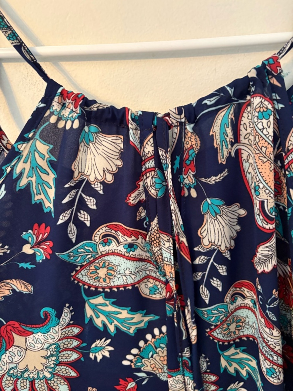 Lilypad Women’s Spaghetti Strap Hi-Lo Tank Top -Paisley Floral Print Sz M - Picture 5 of 8